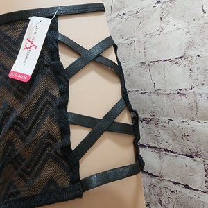Ashley Stewart Plus Chevron Mesh Lattice Brief